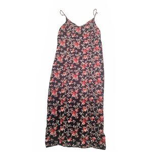 Wallflower Black Red & Pink Floral Patterned Long Maxi Dress Size Medium